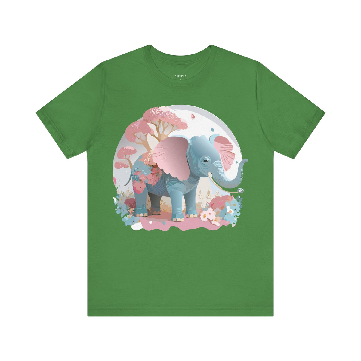 Elephant Graphic Unisex Cotton Bella+Canvas Tee with Art Animal Design e137