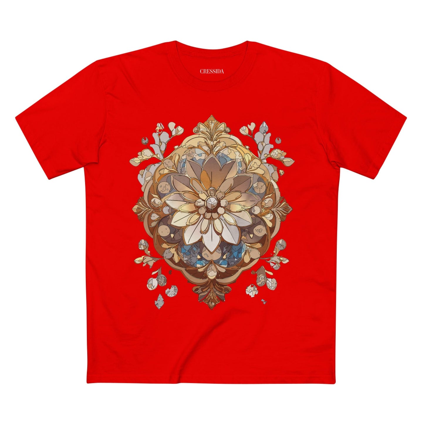 Floral Graphic T-Shirt Unisex 100 Cotton Art Design with Antique Flowers Tee 18