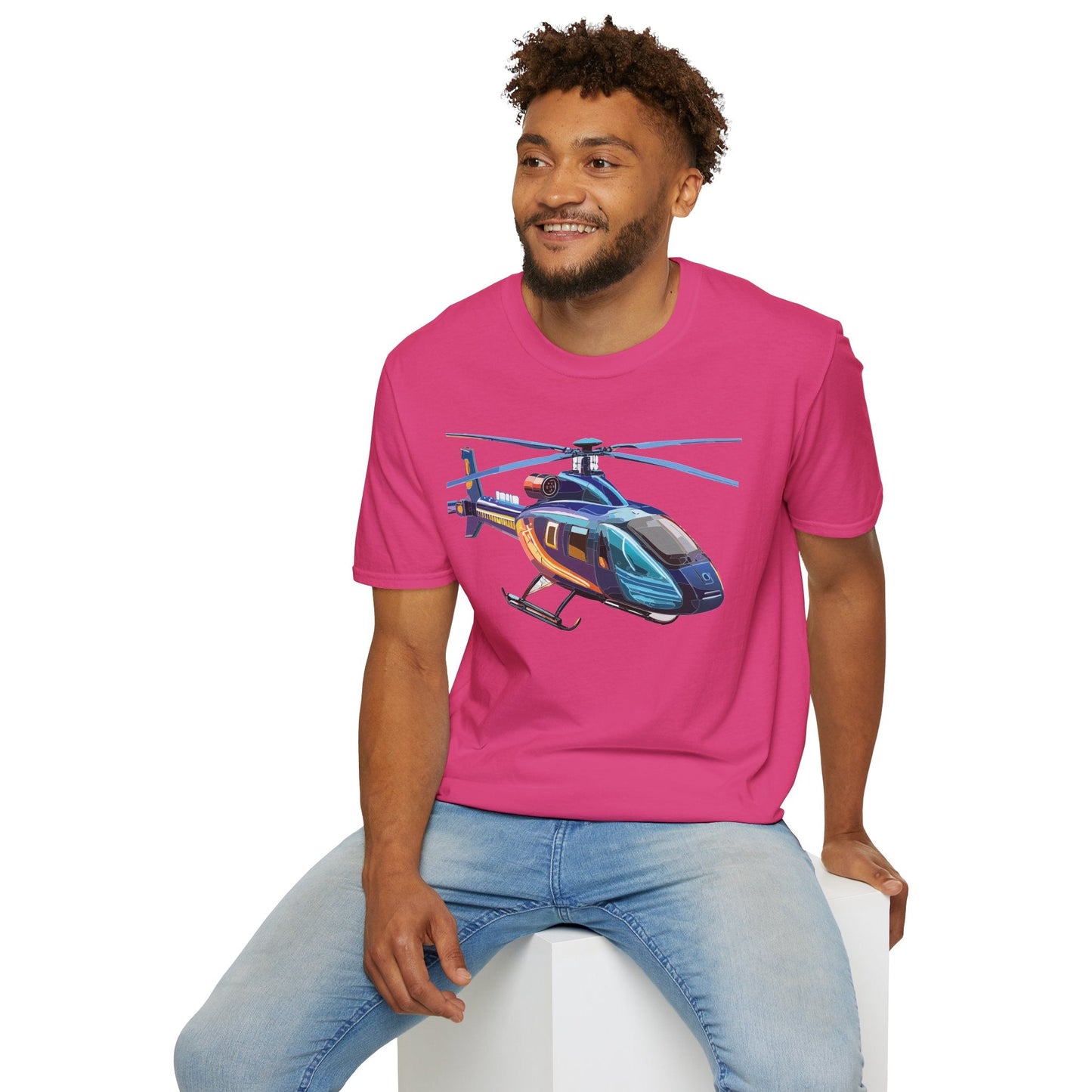 Chopper Helicopter Graphic Unisex Cotton Softstyle Short Sleeve Tee 8