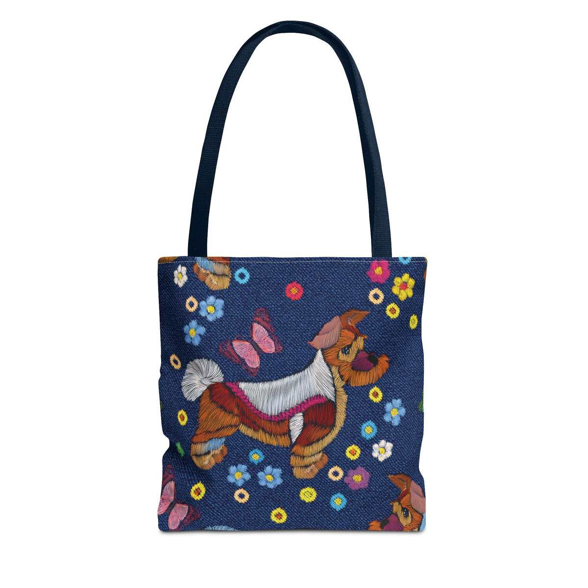 Denim Fabric Imitation Print Unisex Canvas Bag Poly Spun 3 Sizes Tote Bag 191-8