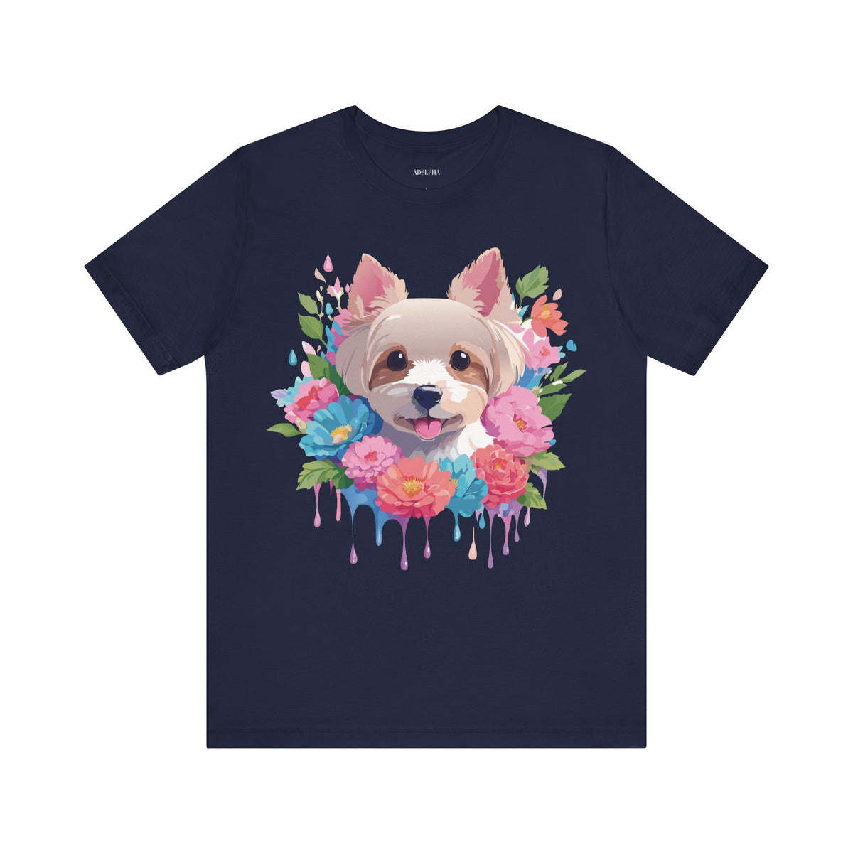 Dog Graphic Unisex Cotton Bella+Canvas Tee with Art Animal Design d10