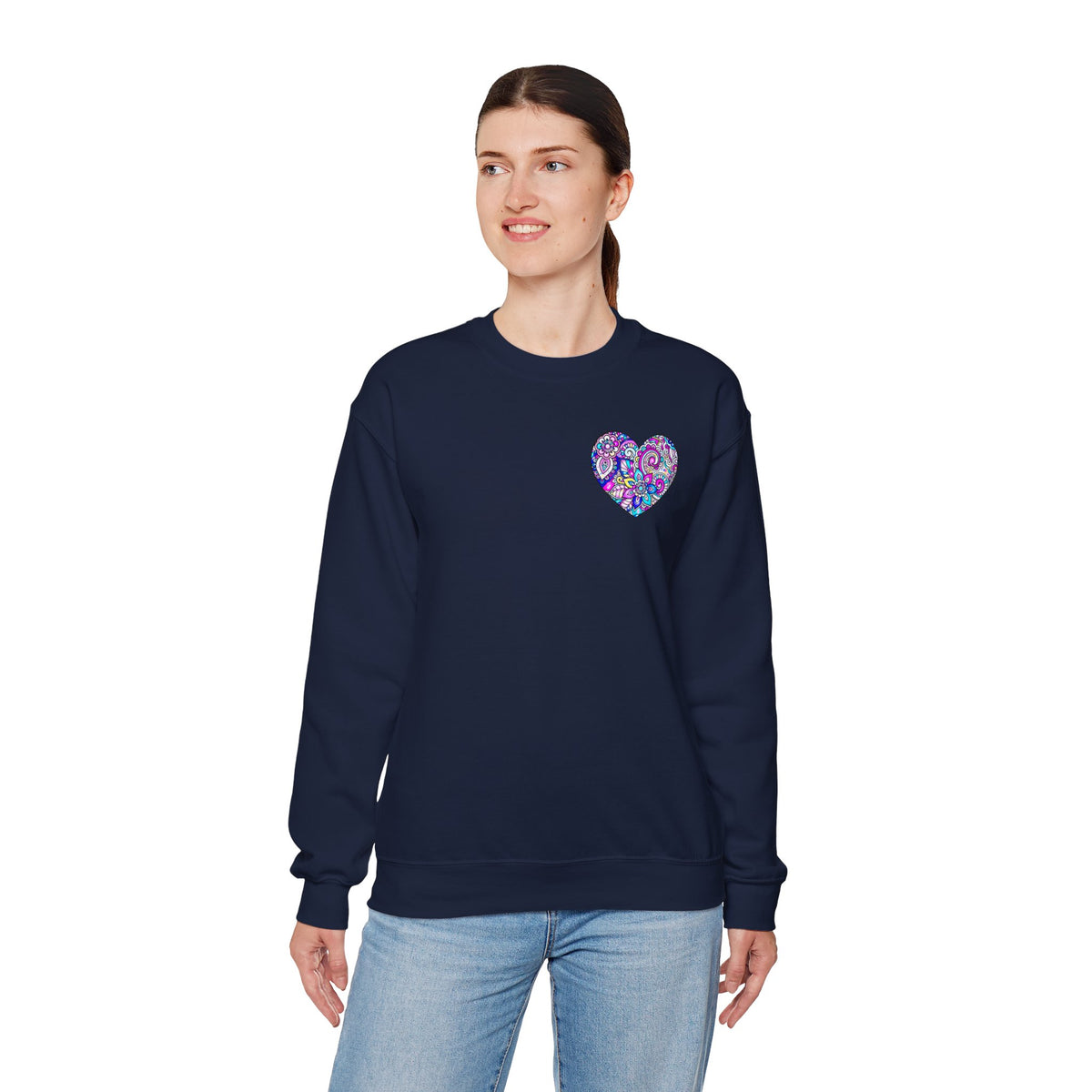 Small Heart Sweatshirt, Floral Heart Sweatshirt, Floral Love Sweatshirt, Valentine's Day Sweatshirt, Heart Floral Sweatshirt 101