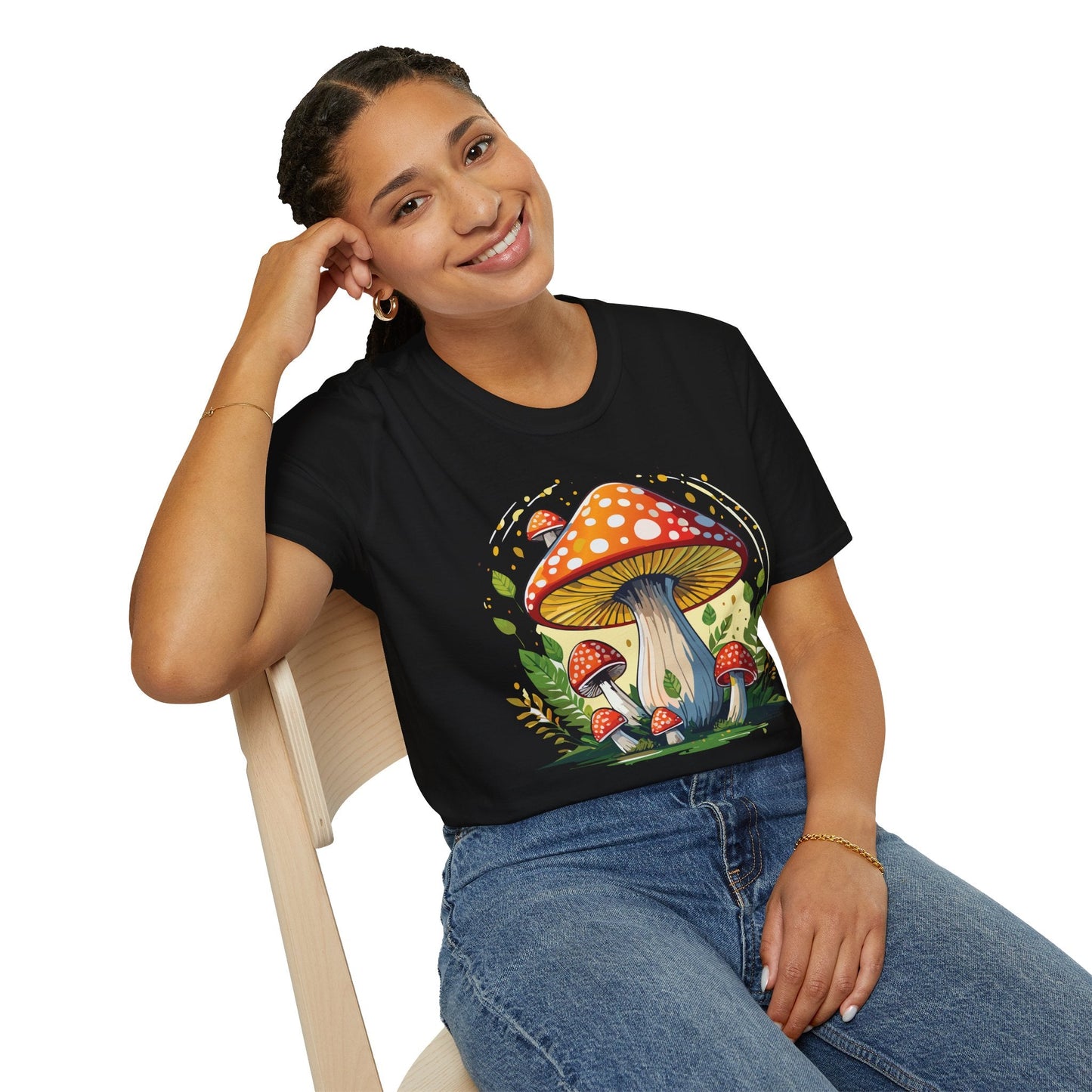 Mashroom Tee Shirt Unisex Funny Mashroom Design Softstyle 64000 Ring Spun Cotton Tee