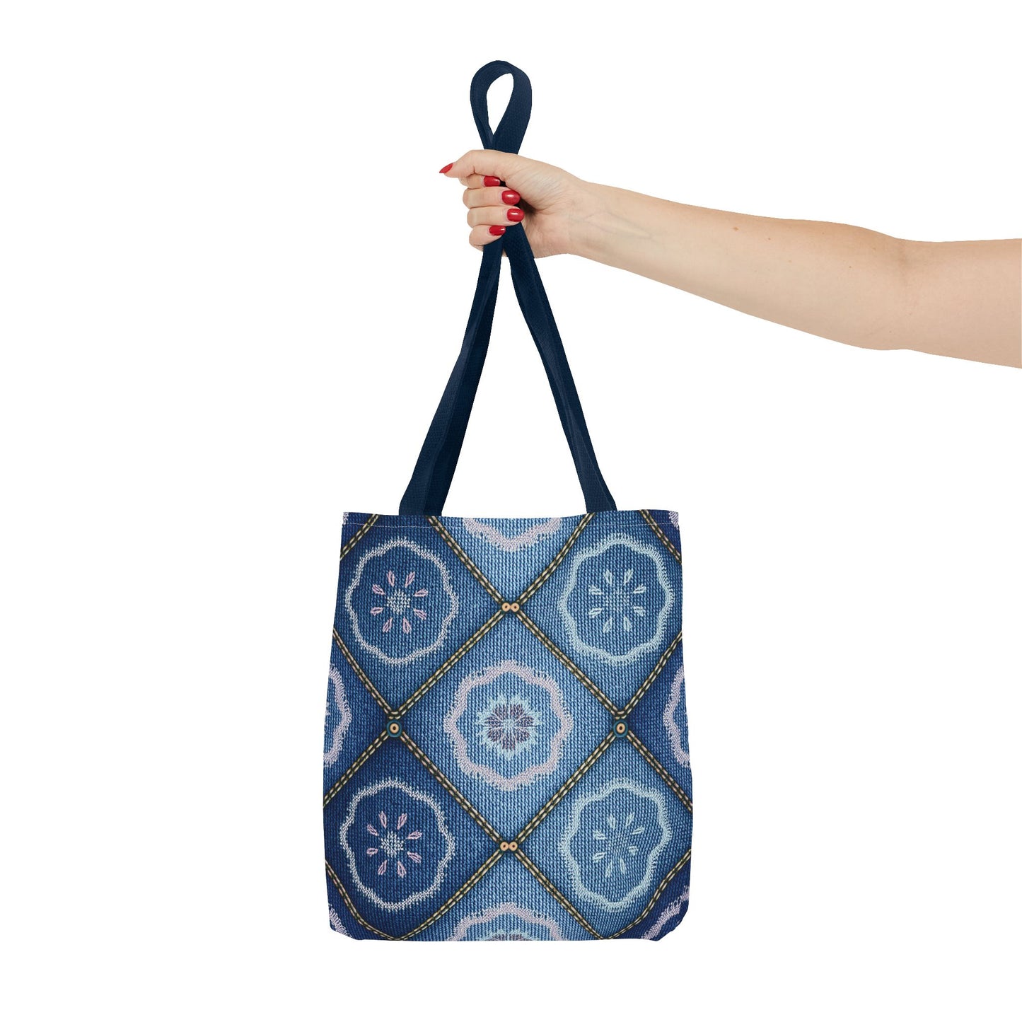 Denim Fabric Imitation Print Unisex Canvas Bag Poly Spun 3 Sizes Tote Bag 123