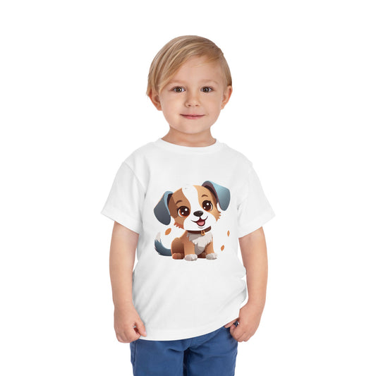 Cute Puppy Toddler Short Sleeve Tee - Adorable Pet Lover Gift (2T-5T)