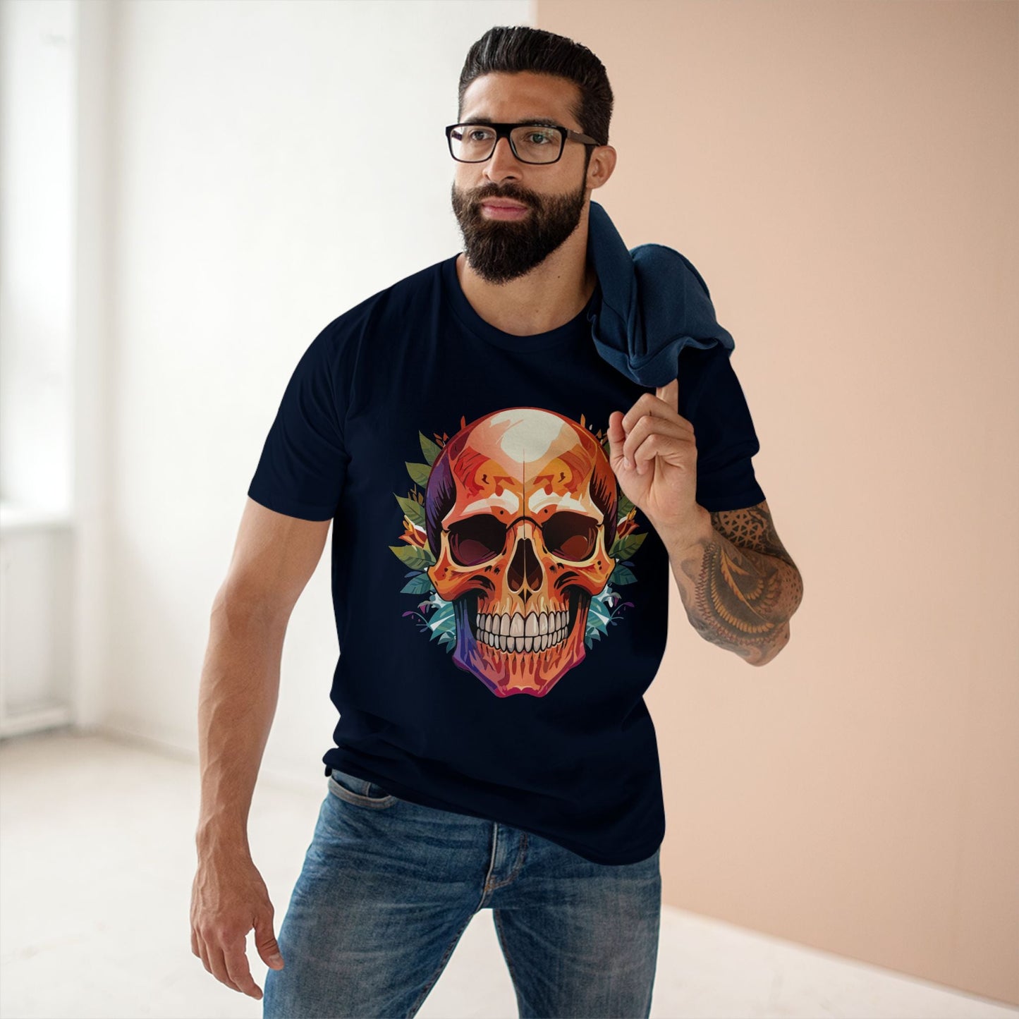 Skull Shirt And Skeleton Shirt Unisex Premium Cotton Tee Original Art Design Retro2Nova