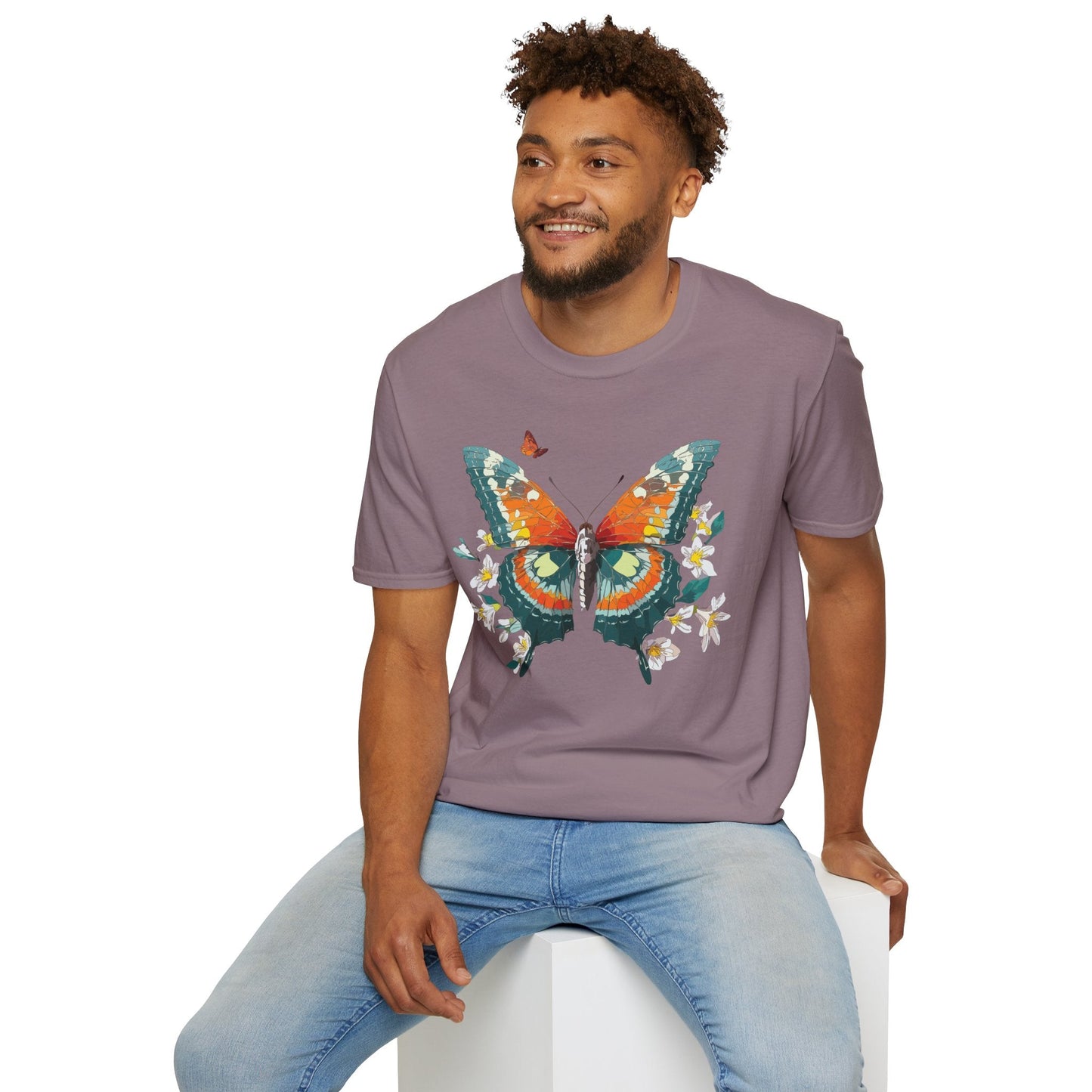 Butterfly T Shirt Unisex Softstyle Gildan 64000 100 Percent Ring Spun Cotton Monarch Tee