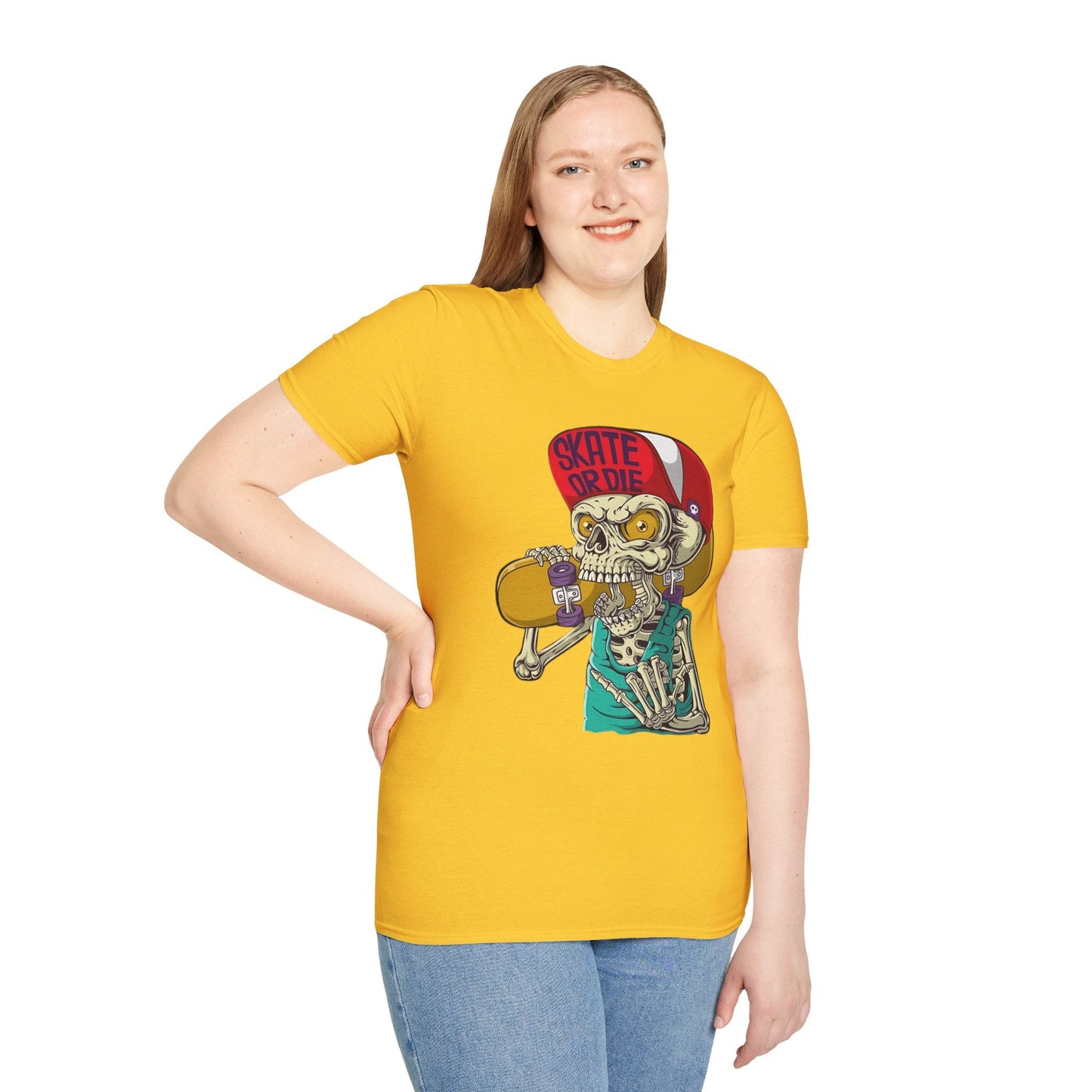 Skull T Shirt Skeleton Tee Unisex Softstyle Cotton Gildan 64000 Graphic Tee For Everyday Wear
