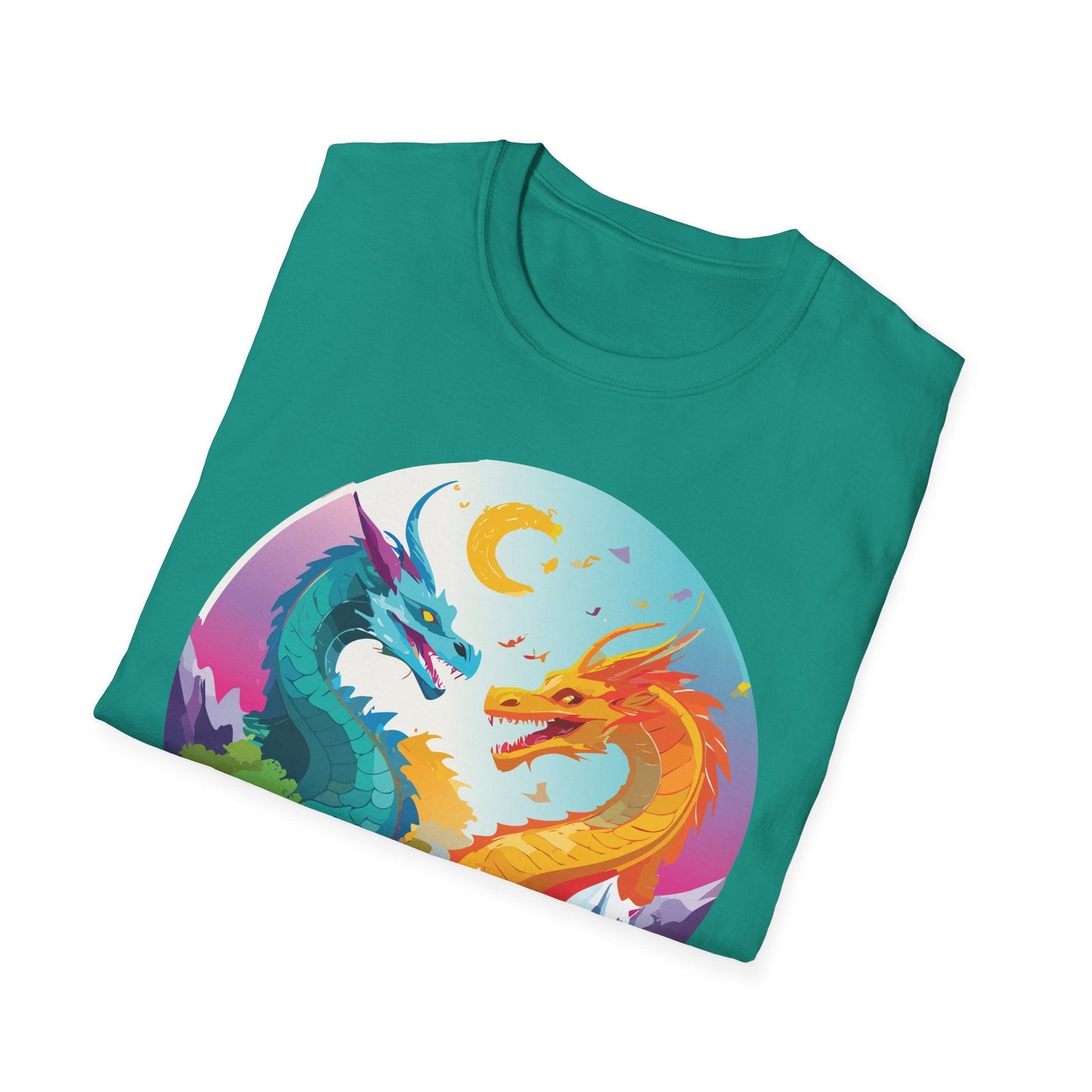 Dragon Graphic Unisex Cotton Softstyle Art Design Tee With Animals 29