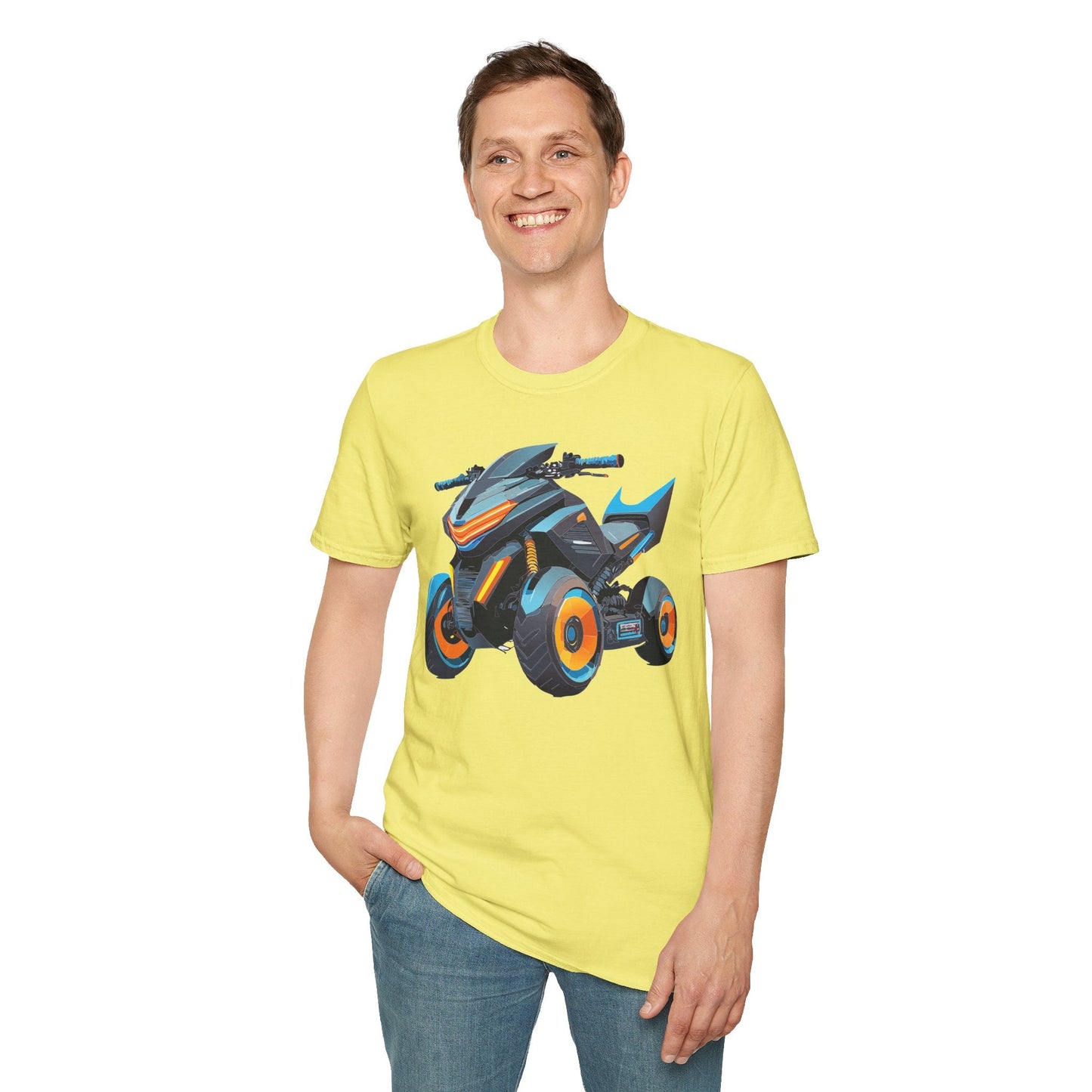 Unisex Motorcycle Art Design T Shirt Softstyle 64000 MTB Graphic Tee For Riders