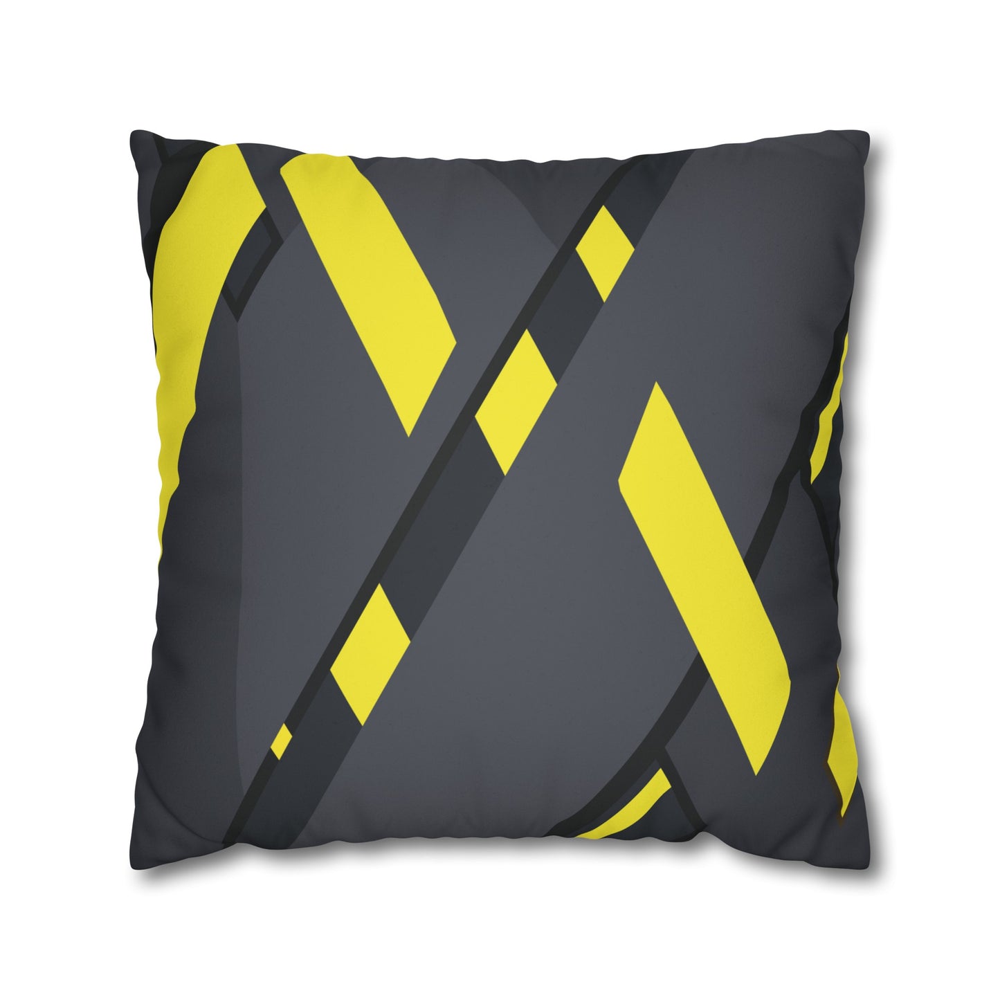 Faux Suede Pillowcase with Abstract print