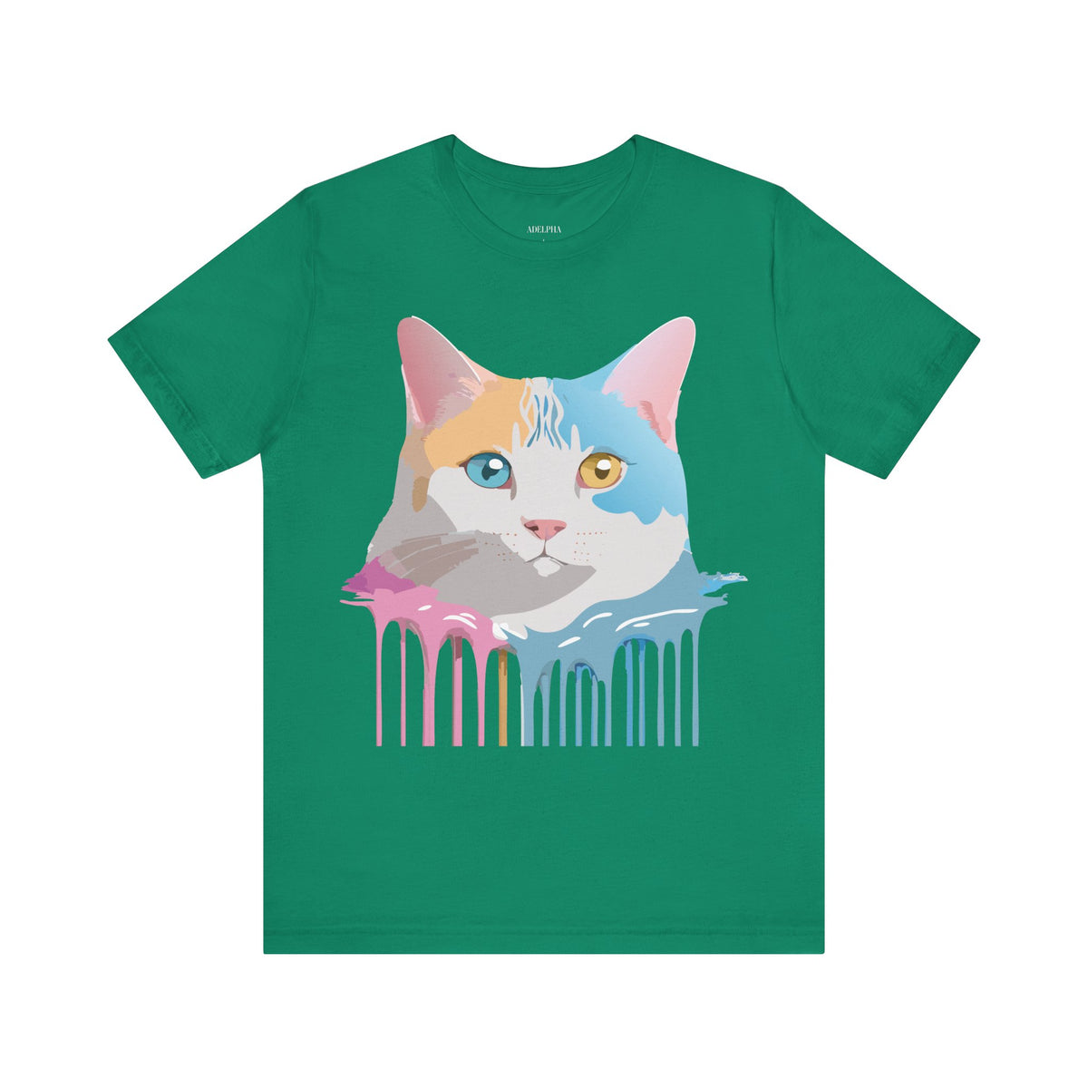 Cat Graphic Unisex Cotton Bella+Canvas Tee with Art Animal Design e108
