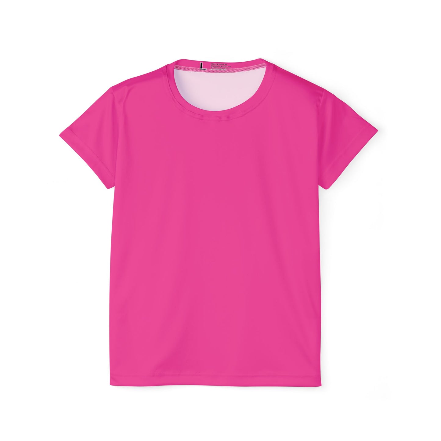 Dragonfruit Pink Women's Sports Jersey Short Sleeves 100% Poly Solid Hot Pink Color Print Athletic Tee