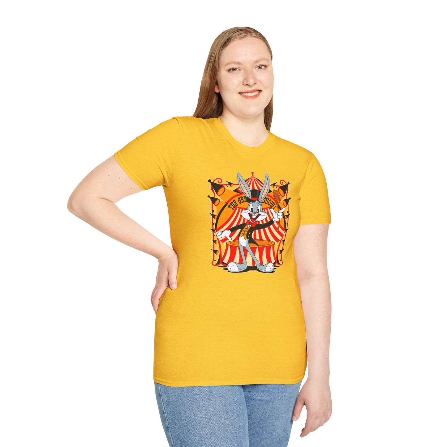 Bugs Bunny Unisex Shirt Gildan Softstyle Tee Cartoon Graphic Design 100 Percent Cotton