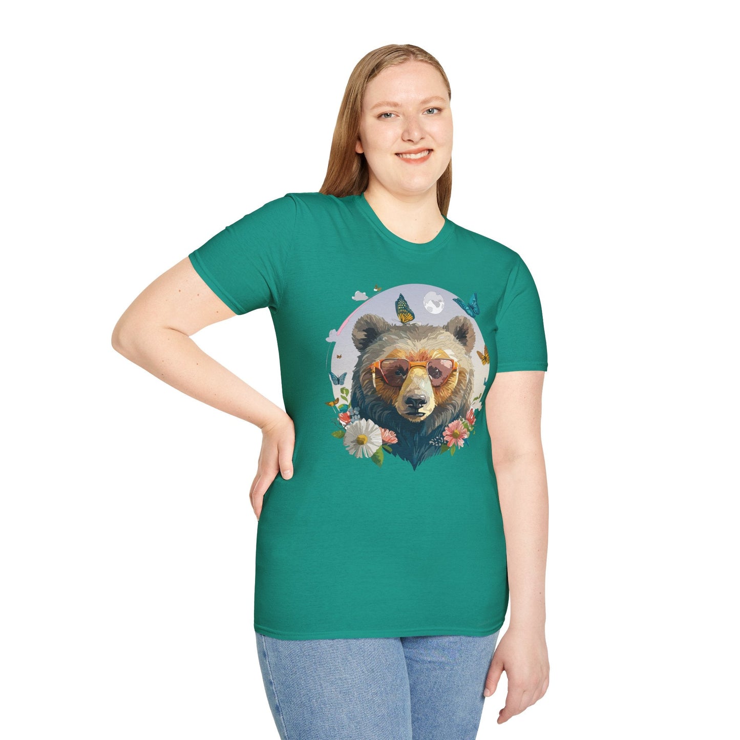 Bear T Shirt Unisex Softstyle Tee 100 Percent Ring Spun Cotton Gildan 64000 Comfortable Wear