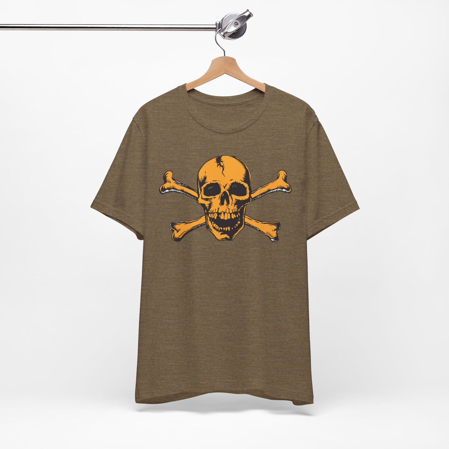 Orange Skull Graphic Design Tee, Skull Shirt, Vintage Tees, Art Design T-Shirt, Vintage Graphic Tee, Art Shirts with Skulls