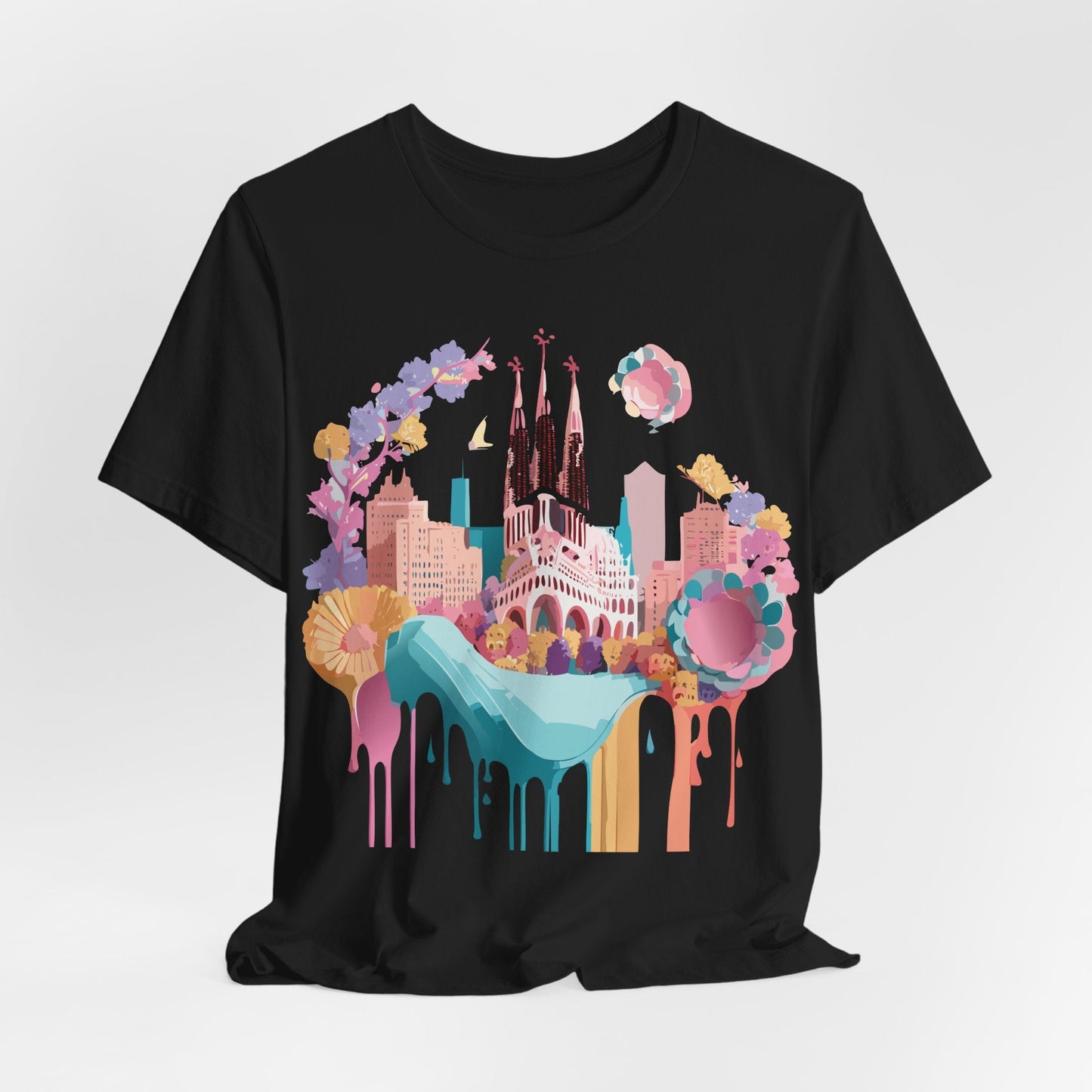 Tourist Shirt Barcelona Graphic Tee Unisex Vintage Style Adelpha Artwork Art Design Tee