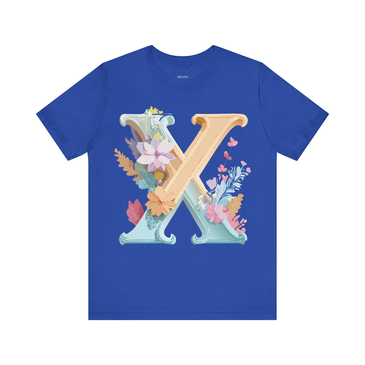 Letter X Graphic Unisex Cotton Bella+Canvas Tee with Art Letter Design