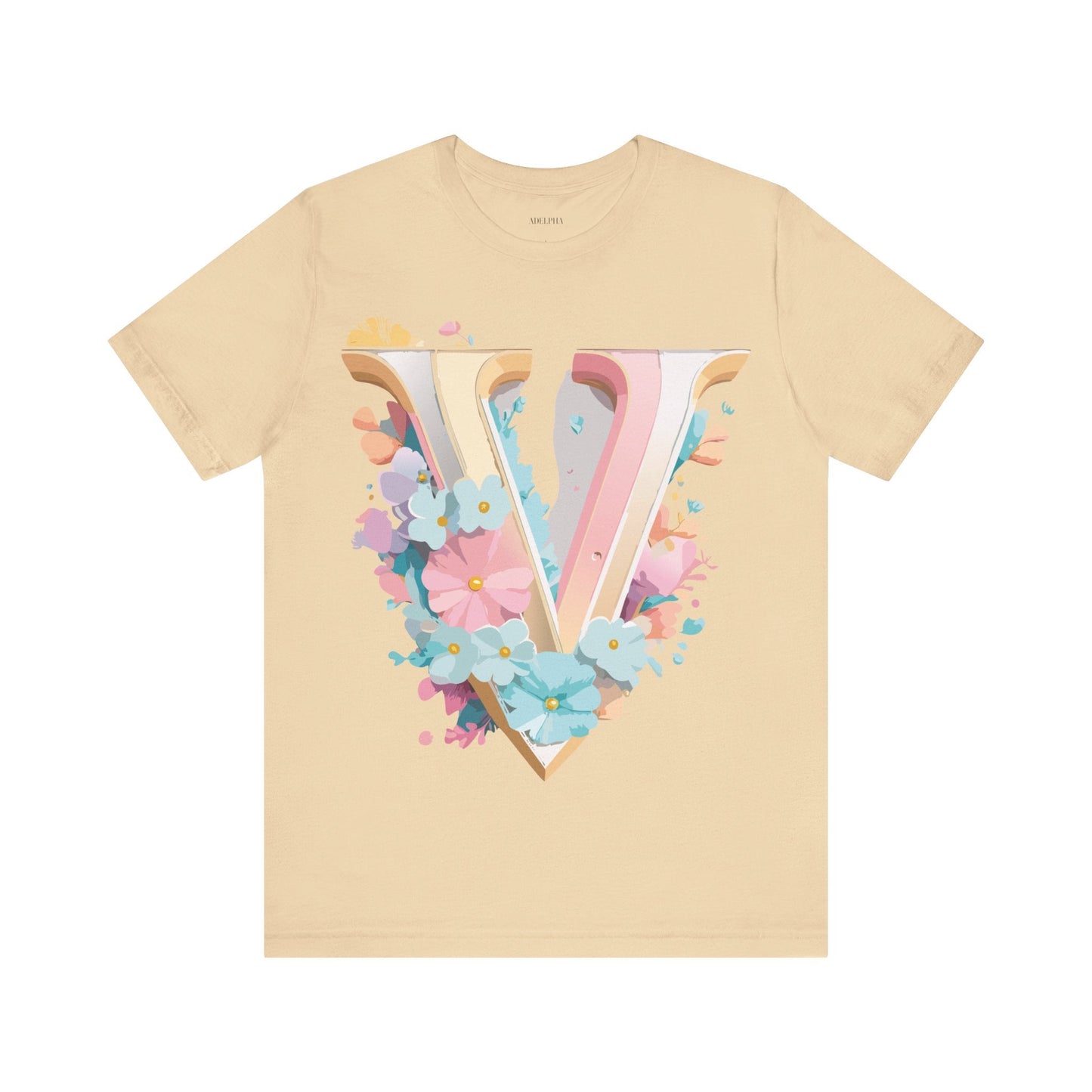 Adelpha Letter V Shirt Graphic Tee Unisex Jersey Short Sleeve Vintage Inspired Design