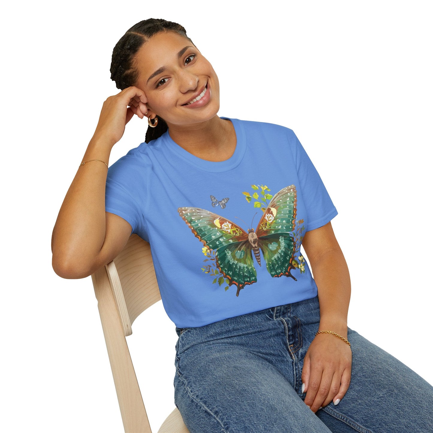 Butterfly Shirt Unisex T Shirt Monarch Print Gildan Softstyle 64000 Comfortable Everyday Wear