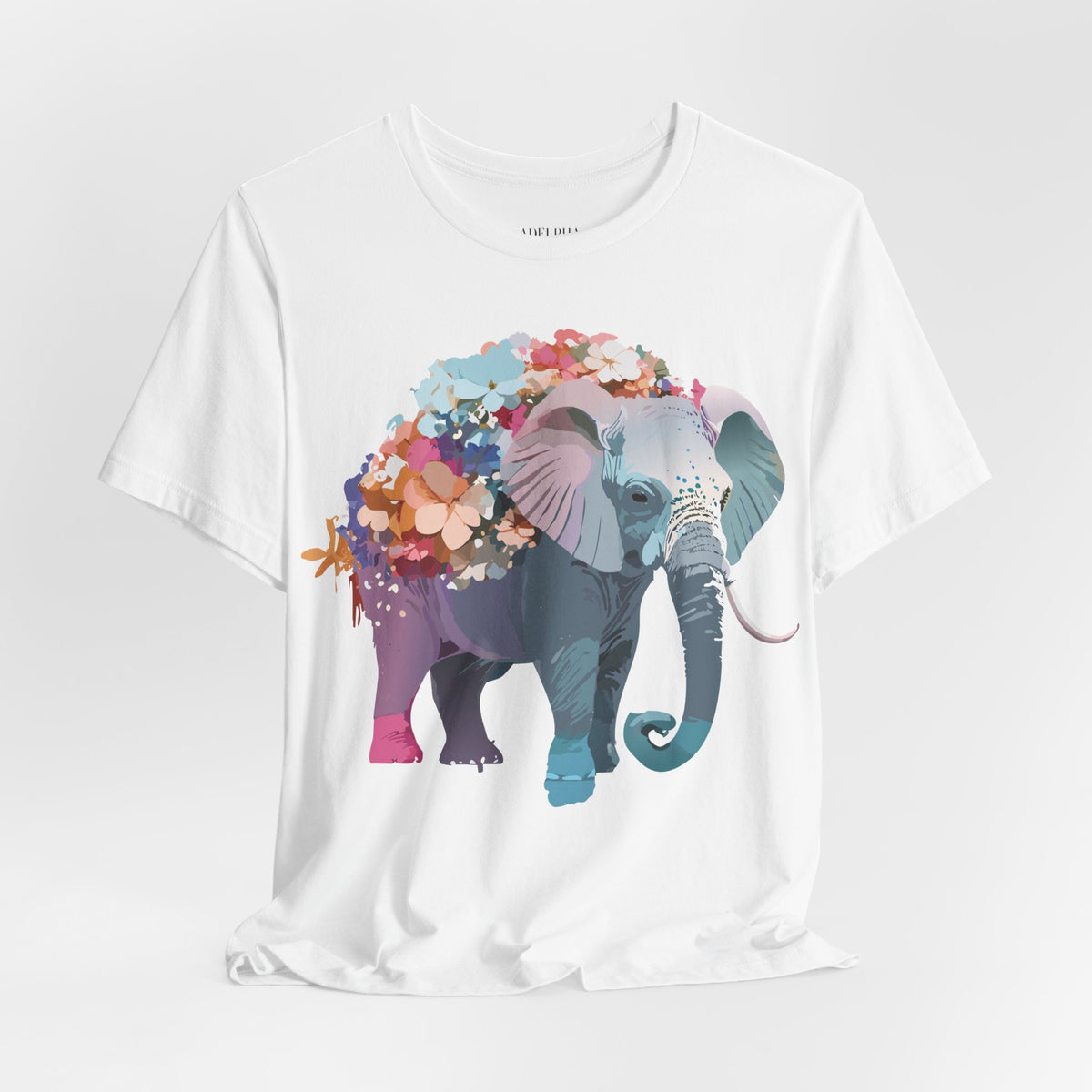 Elephant Graphic Unisex Cotton Bella+Canvas Tee with Art Animal Design e134