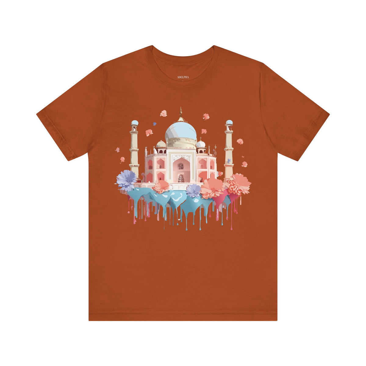 Graphic Unisex Cotton Bella+Canvas Tee Shirt with Taj Mahal