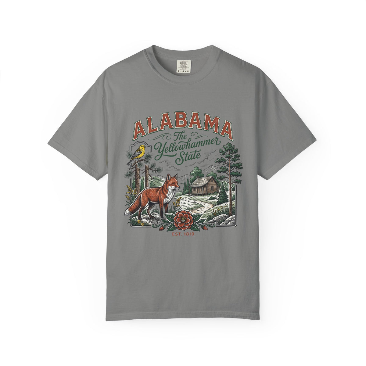 Alabama Graphic Unisex Heavyweight Garment-Dyed Travel Tourist Graphic Gift Tee 100 Cotton Comfort Colors T-Shirt