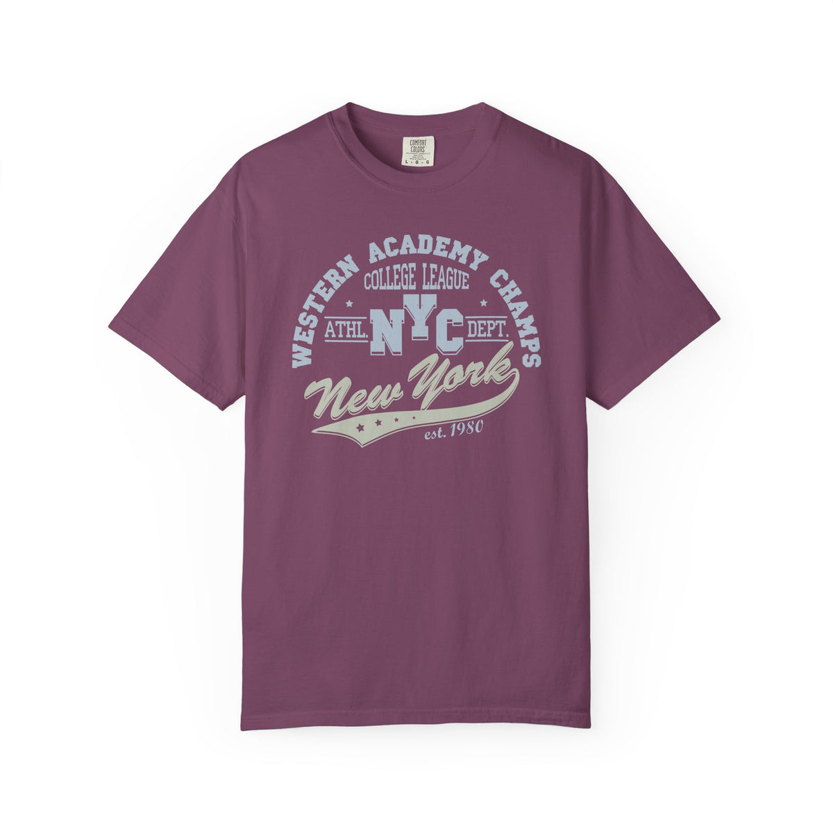 College League Graphic Western Academy Unisex Comfort Colors Garment-Dyed Heavyweight 100 Cotton Art Design T-Shirt w7