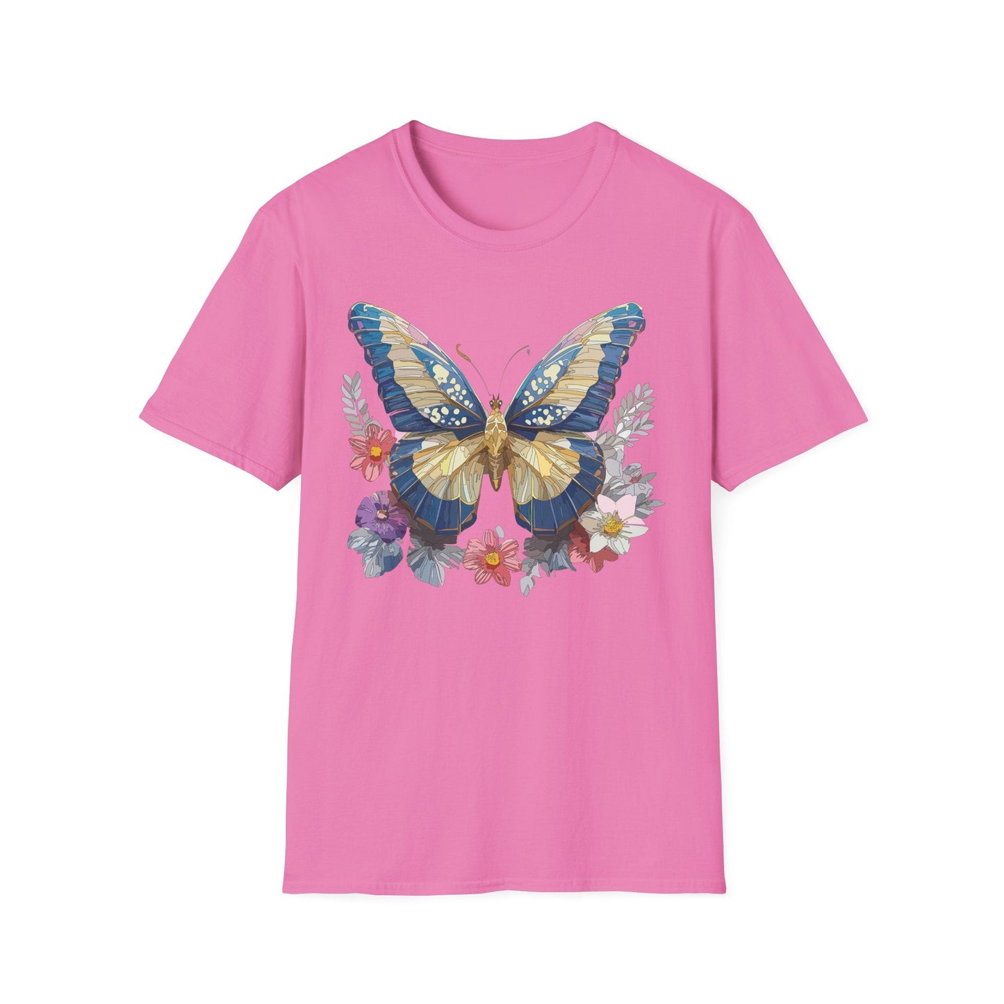 Butterfly Unisex Short Sleeve Tee Shirt Gildan Softstyle 64000 Monarch Design Graphic Tee