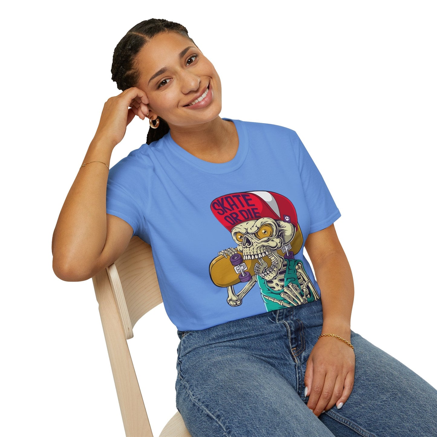 Skull T Shirt Skeleton Tee Unisex Softstyle Cotton Gildan 64000 Graphic Tee For Everyday Wear