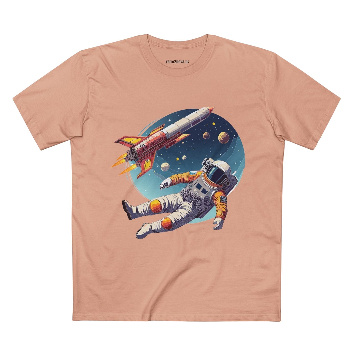 Cosmos Astronaut Shirt Unisex Premium Cotton Tee Original Art Design Retro2Nova Collection