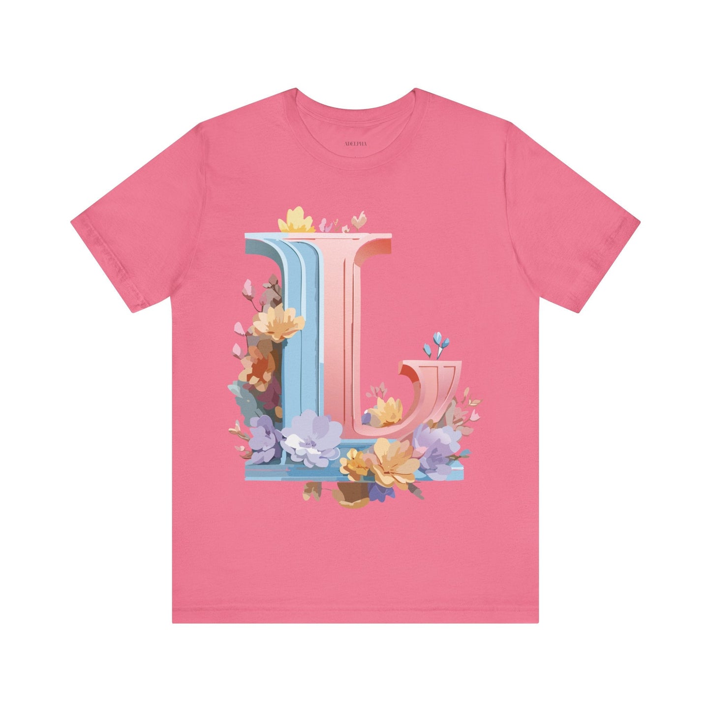 Letter L Shirt Graphic Tee Unisex Short Sleeve Vintage Inspired Artwork Adelpha Premium