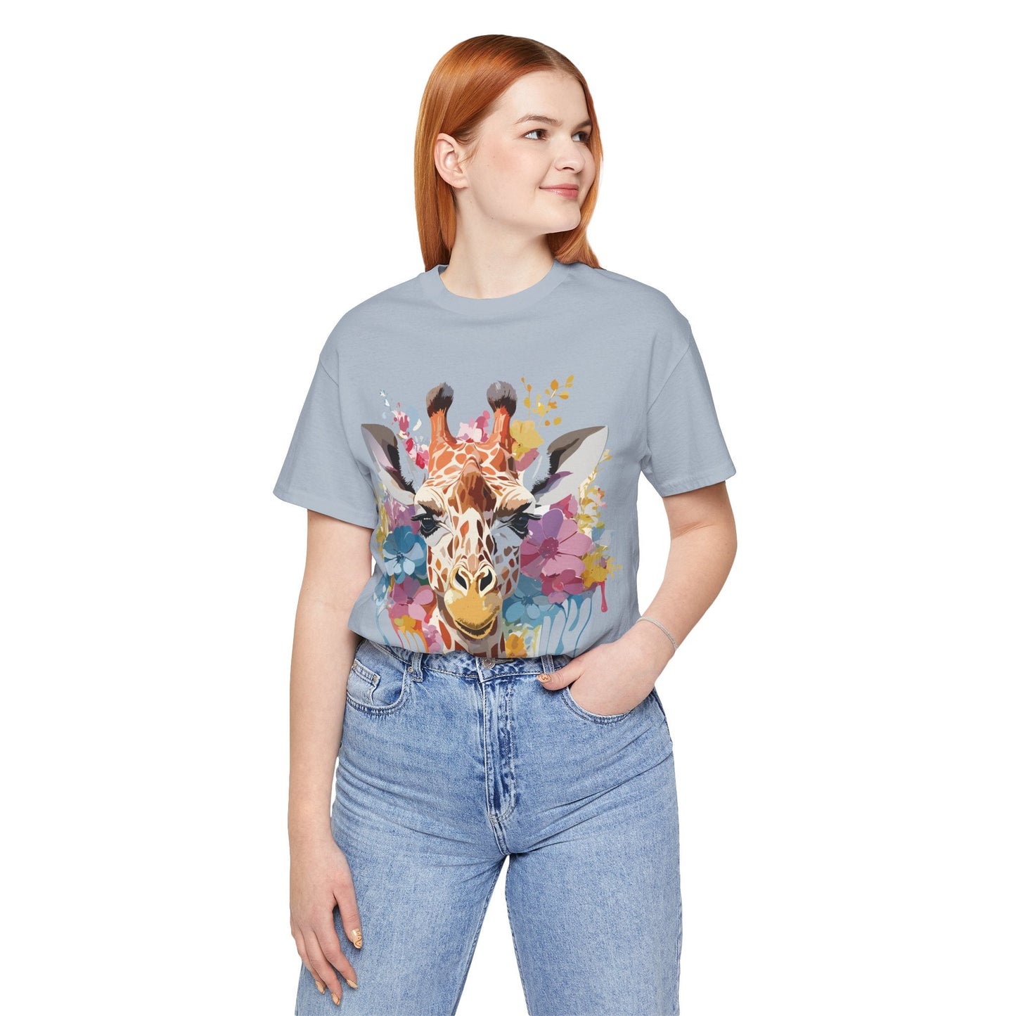 Adelpha Giraffe Graphic Tee Unisex Vintage Inspired Artwork Jersey Short Sleeve