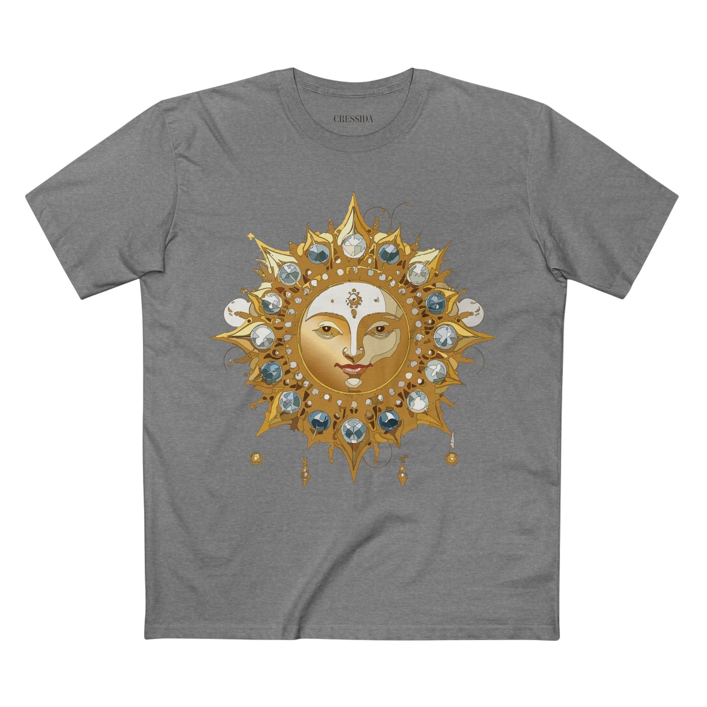 Gold Sun Graphic Unisex 100 Cotton T-Shirt with Golden Art Design 1