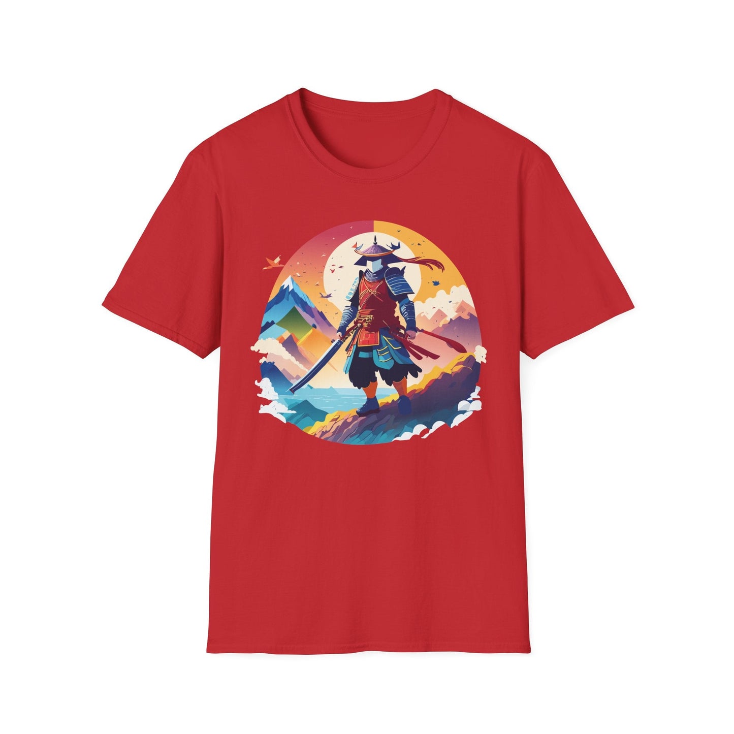 Samurai T Shirt Unisex Softstyle Gildan 64000 100 Percent Ring Spun Cotton Tee For Everyday Wear