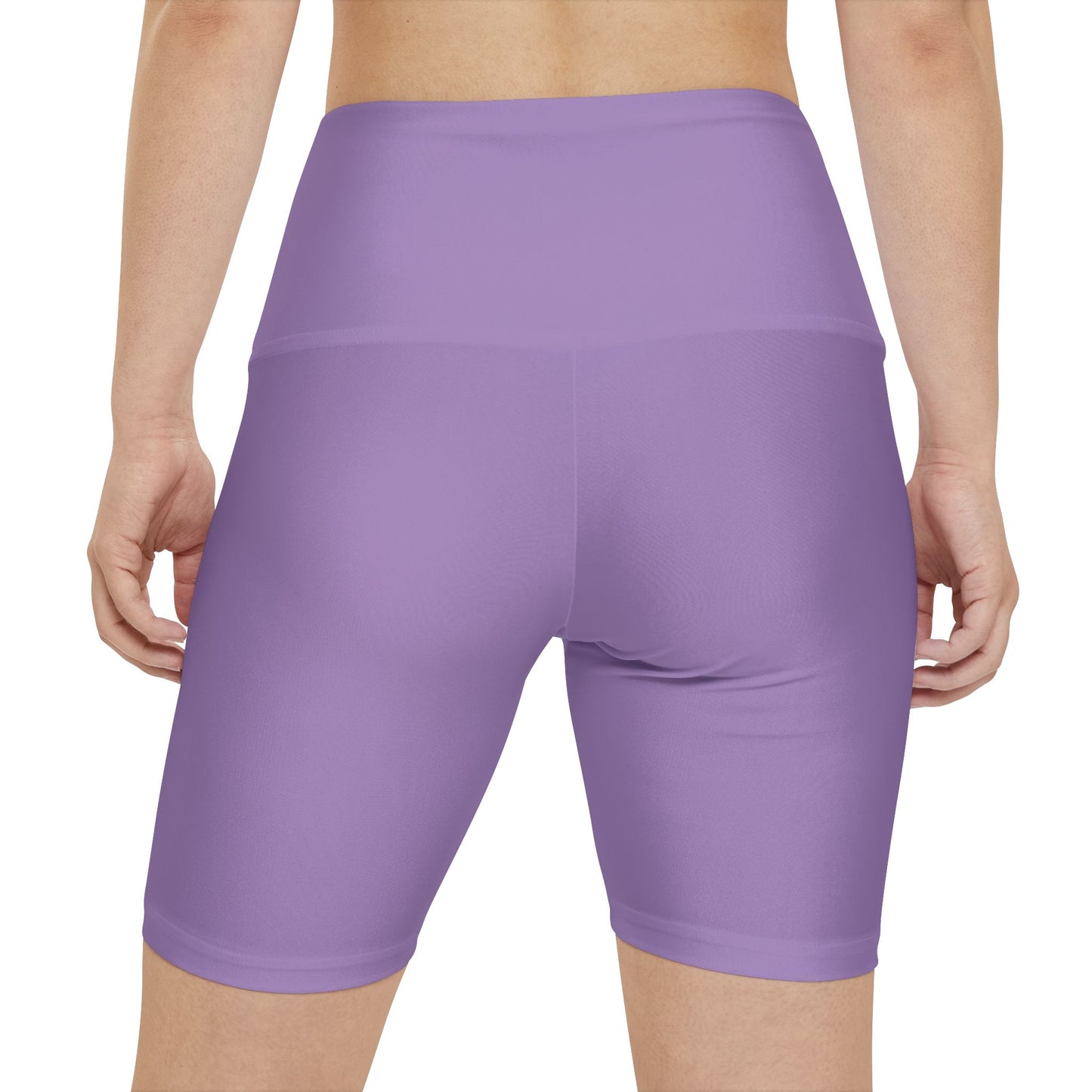 Furry Orchid Purple Lavender High-Waist Women's Workout Shorts
