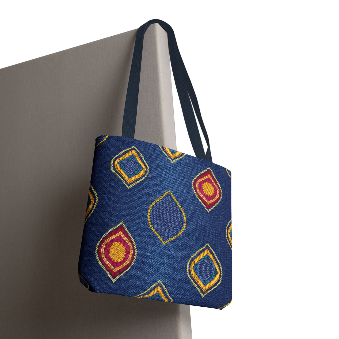 Diwali Graphic Denim Fabric Imitation Print Unisex Canvas Bag Poly Spun 3 Sizes Tote Bag 205-19