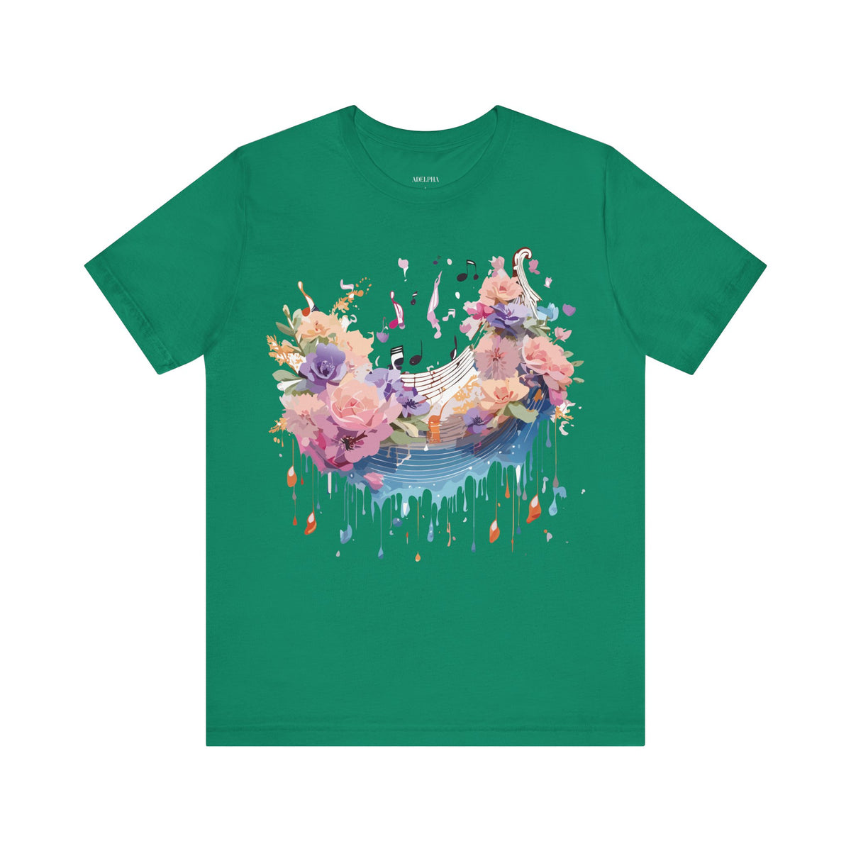 Music Graphic Unisex Cotton Bella+Canvas Tee with Art Design m84