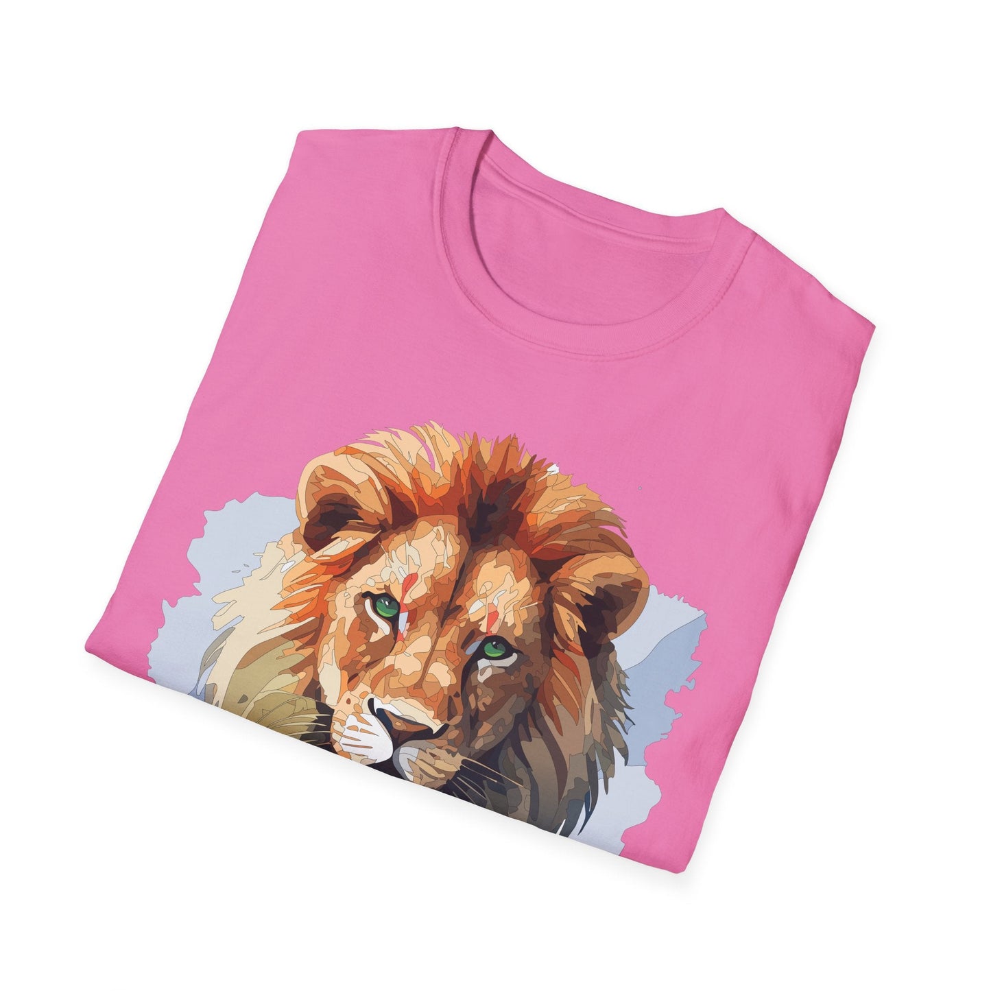 Lion Shirt Unisex Animal Tee Softstyle Gildan 64000 100 Percent Ring Spun Cotton