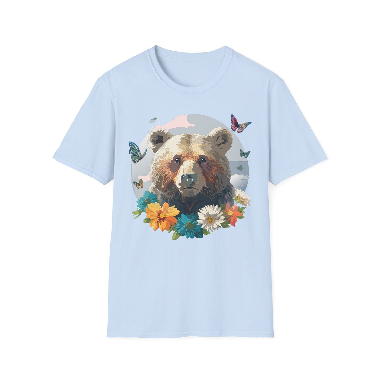 Bear T Shirt Unisex Gildan Softstyle Cotton Tee With Teddy Bear Design Lightweight Comfort