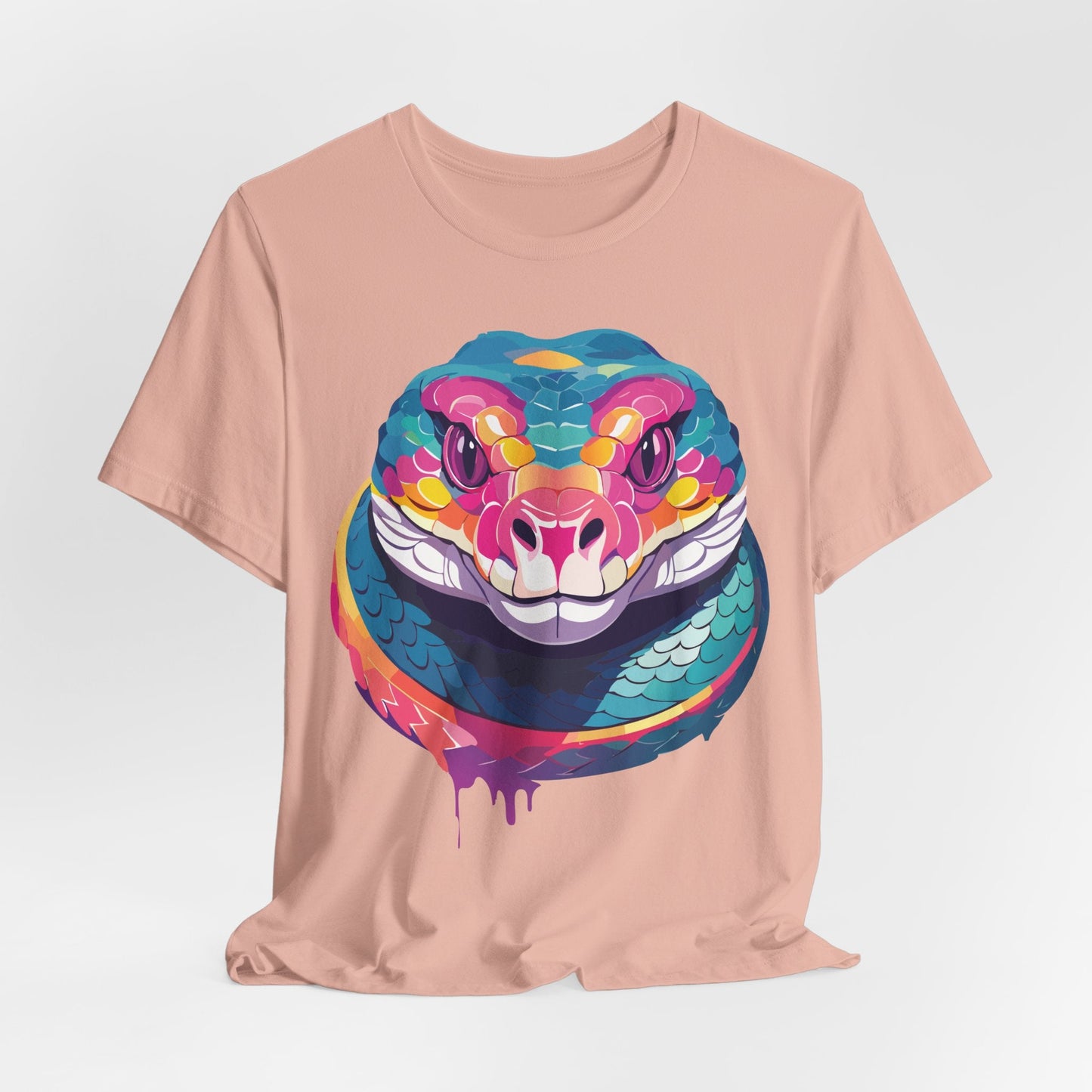 Unisex Animal Tee Shirt With Art Design, Wild Animals Short Sleeve Graphic Tee For Everyday Wear