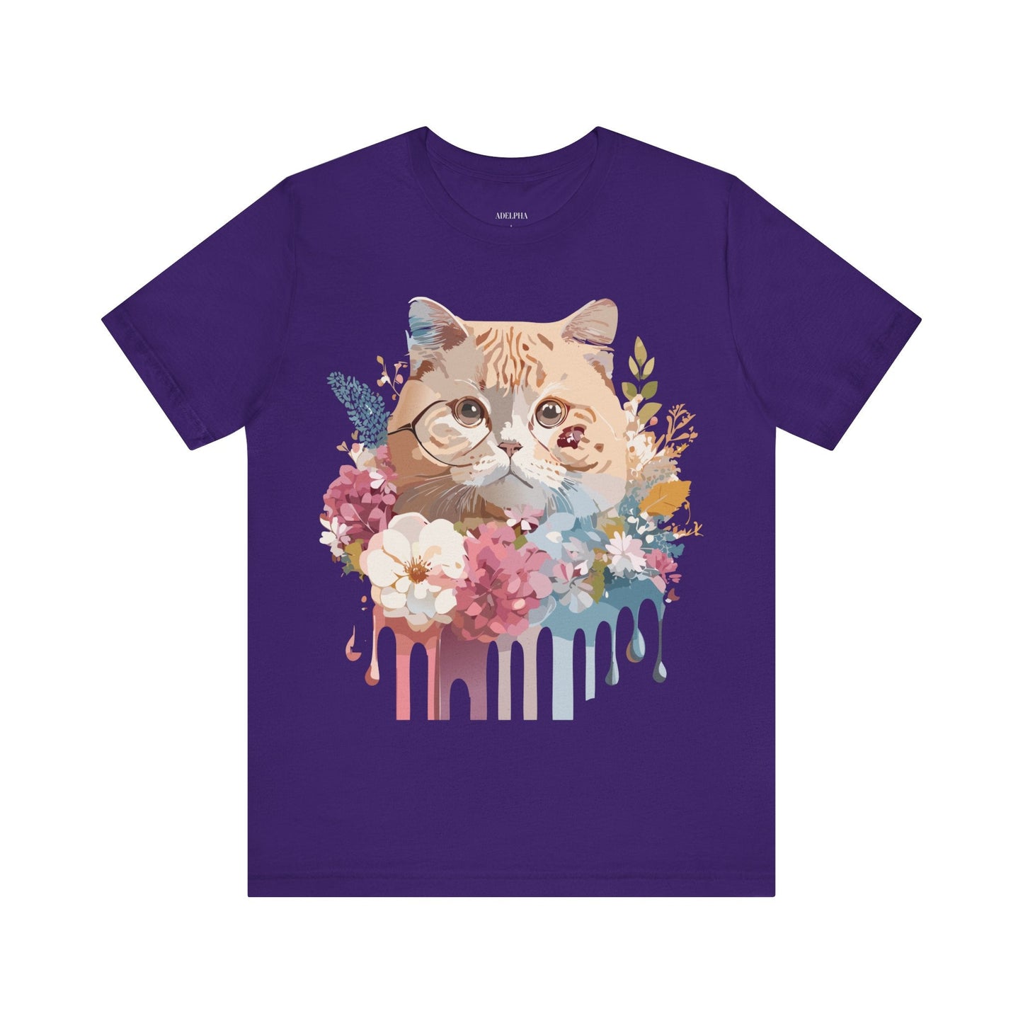 Cat Graphic Tee Unisex Short Sleeve Vintage Inspired Art Design Adelpha