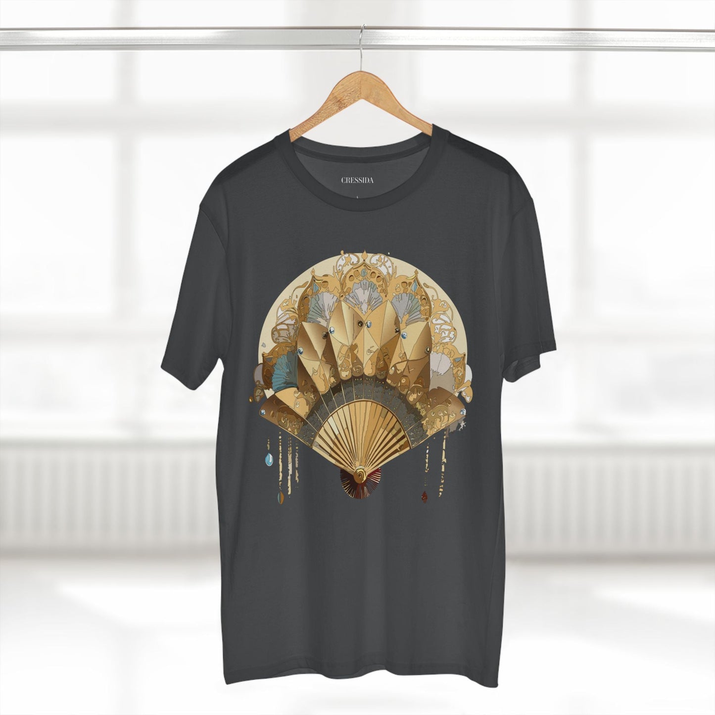 Antique Fan Graphic Design T-Shirt Unisex 100 Cotton Floral Carnival Artwork Tee 20