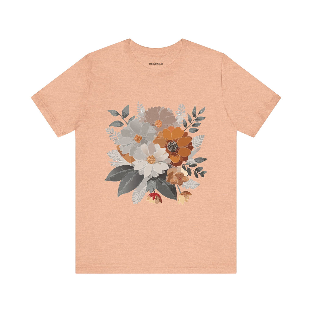 Floral Graphic Unisex Cotton Bella+Canvas Tee with Flowers Design ab12