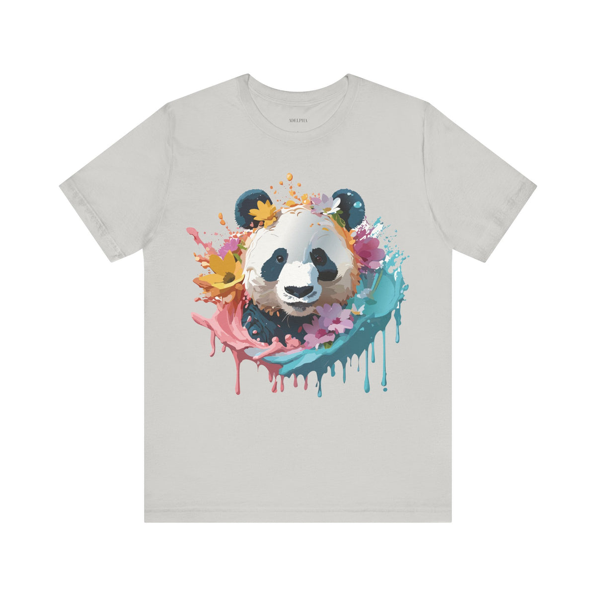 Panda Graphic Unisex Cotton Bella+Canvas Tee with Art Animal Design e139