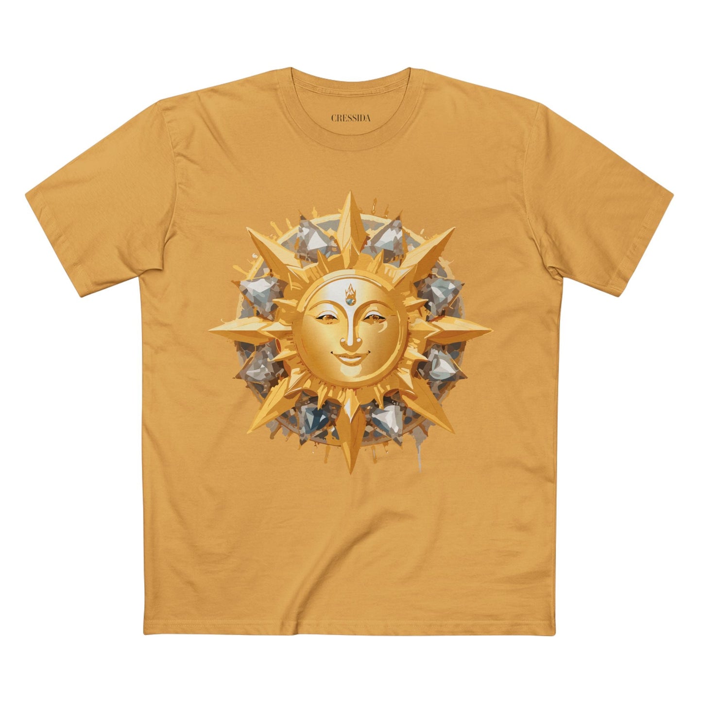 Gold Sun Graphic Unisex 100 Cotton T-Shirt with Golden Art Design 14
