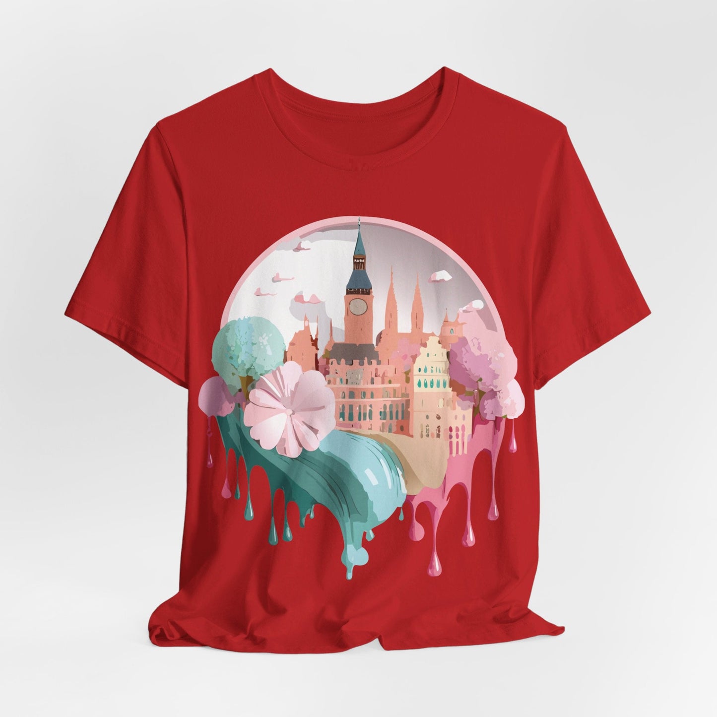 Prague Tourist Graphic Tee by Adelpha Unisex Vintage Style Short Sleeve Shirt Collection