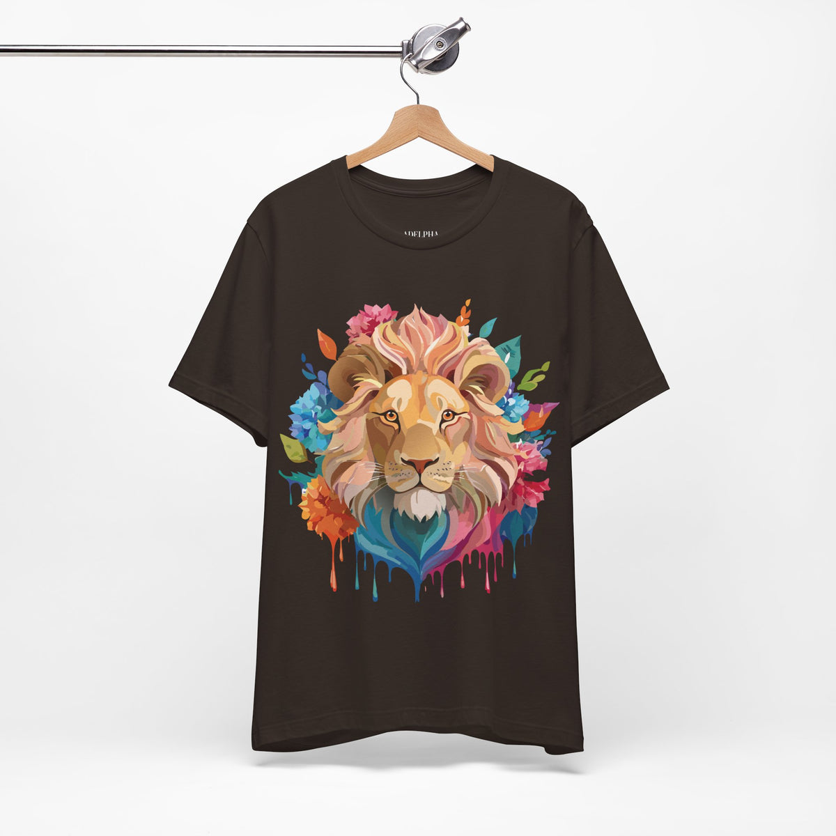 Lion Graphic Unisex Cotton Bella+Canvas Tee with Art Animal Design e42