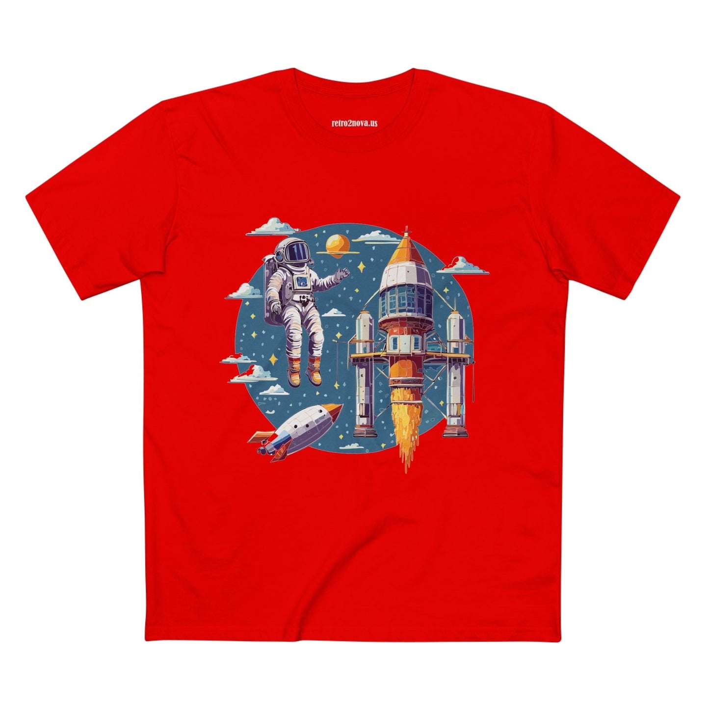 Cosmos Astronaut Shirt Unisex Premium Cotton Tee With Original Art Design Retro2Nova