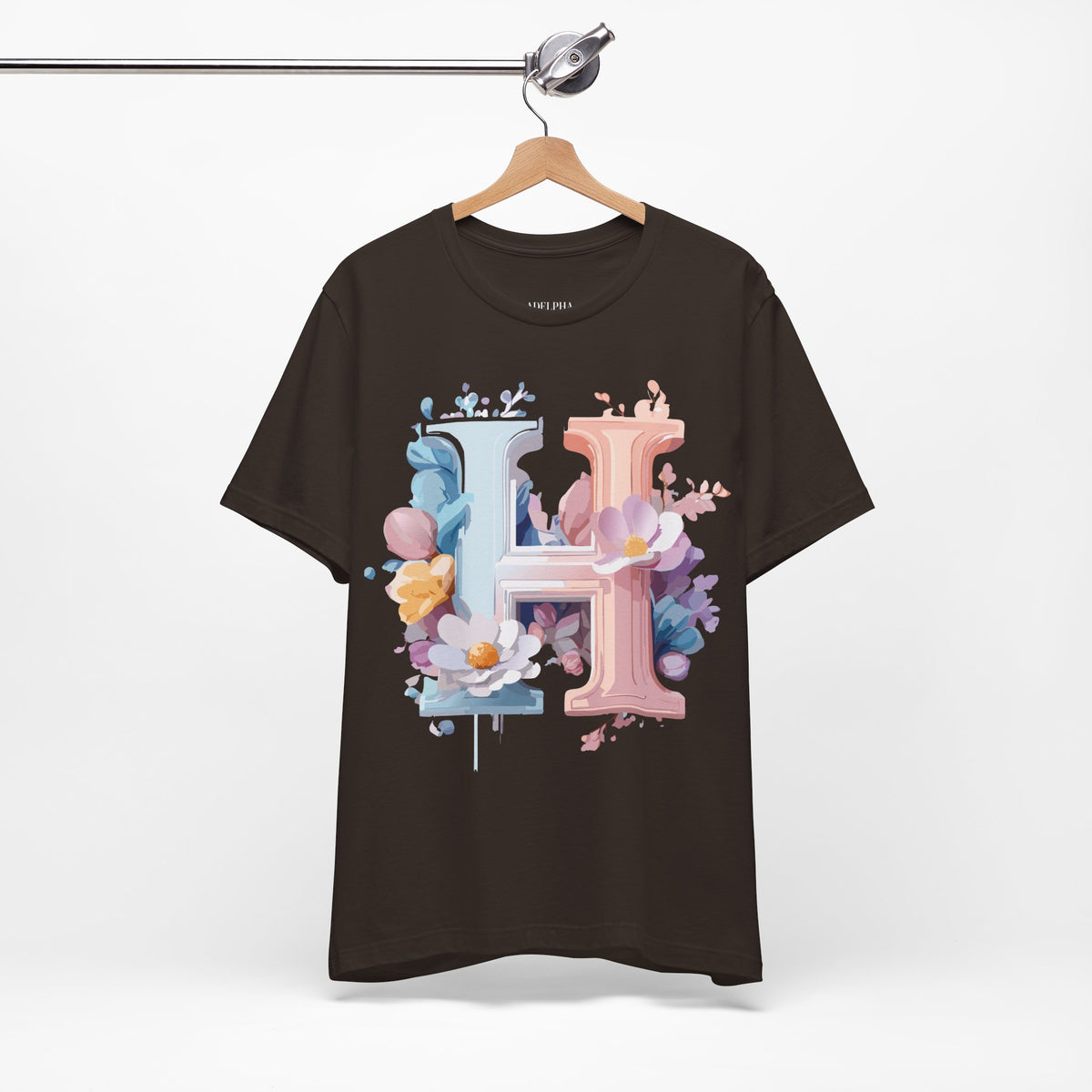 Letter H Graphic Unisex Cotton Bella+Canvas Tee with Art Letter Design